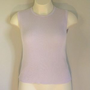 Gap Off White Ribbed Crew Neck Sweater Vest Size Large